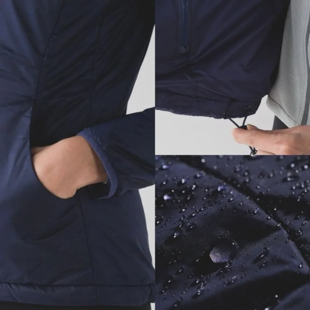 Lululemon Layer Up Jacket Indigo Blue Size 6 Puffer Reversible Lightweight Coat - Picture 3 of 16